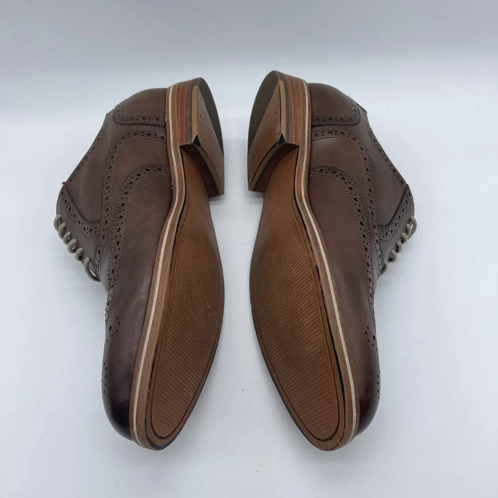 Warfield & Grand Men's Size 9 Wing Tip Oxfords Roy 63606 Brown Dress Shoes